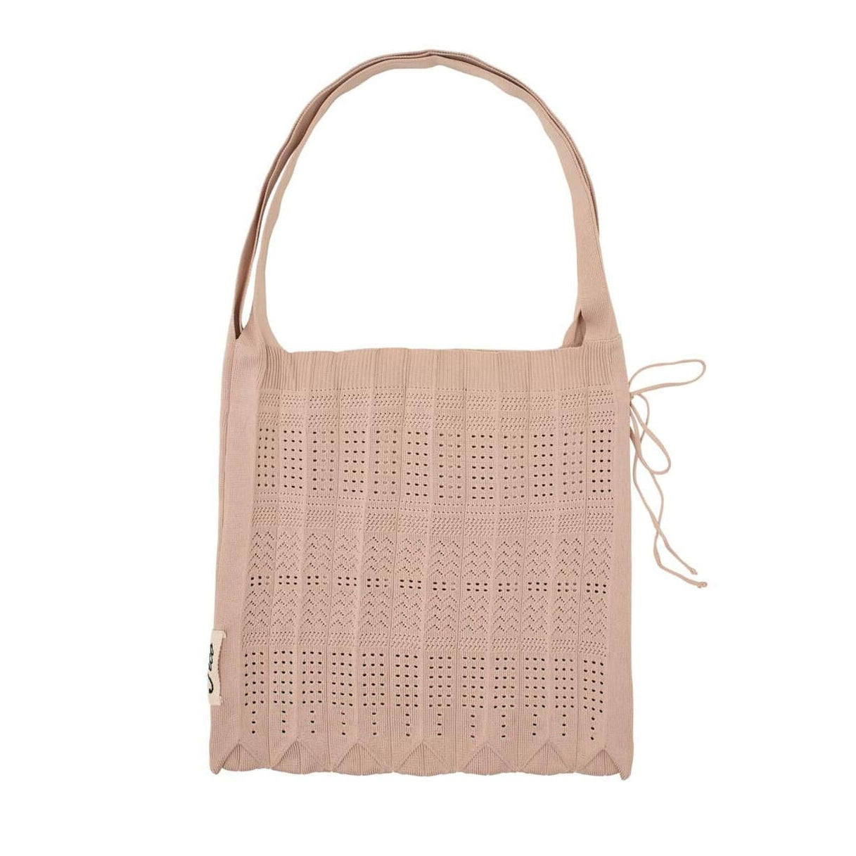 Lang Rosalia strikket taske - Oyster Pink